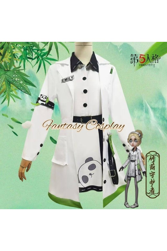 Identity V Doctor Emily Dyer Bamboo Guardian White Outfit Cosplay Costume